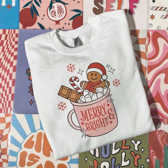 SimplyBeverly Sweaters - Merry and Bright Mug White Sweatshirt